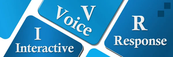 IVR - Respuesta interactiva de voz Cuadrados redondeados azules —  Fotos de Stock