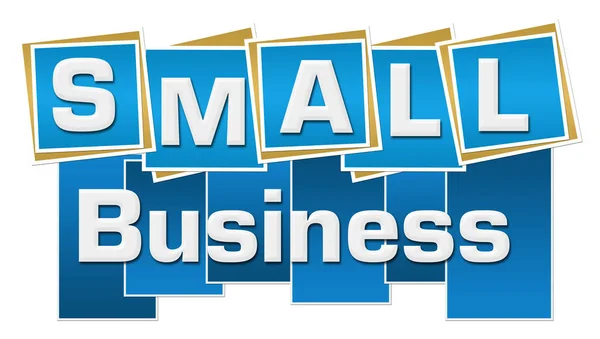 Μικρές επιχειρήσεις μπλε τετράγωνα ρίγες — Φωτογραφία Αρχείου
