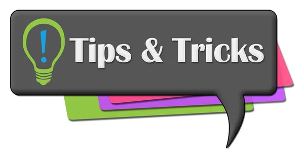 Tips And Tricks Dark Colorful Comment Symbol — Stock Photo, Image