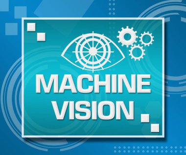 Makine vizyon teknik mavi arka plan 