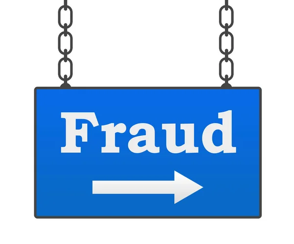 Placa de suspensão azul de fraude — Fotografia de Stock