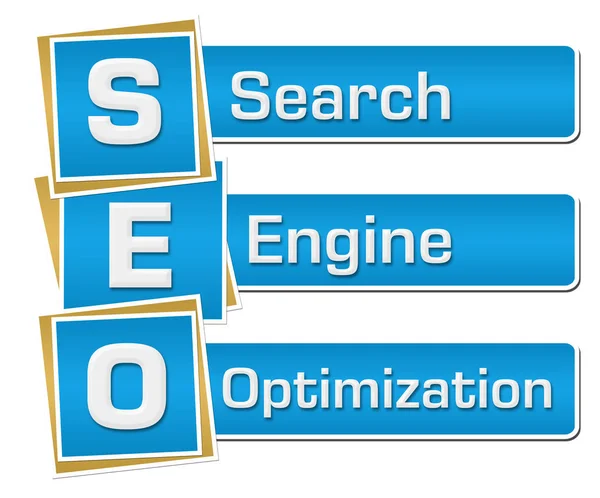 SEO - Search Engine Optimization μπλε κάθετη — Φωτογραφία Αρχείου