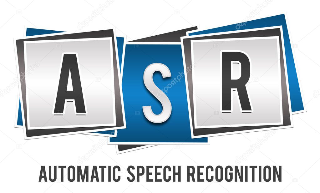 ASR - Automatic Speech Recognition Blue Grey Blocks 
