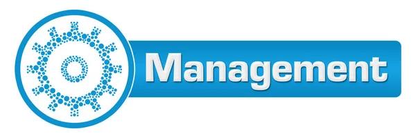 Management With Dotted Gear Blue Horizontal — Stock Photo, Image