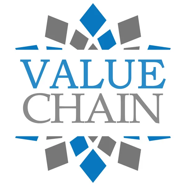 Value Chain Blue Grey Squares Background — Stock Photo, Image