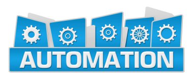 Automation Gears On Top Blue  clipart