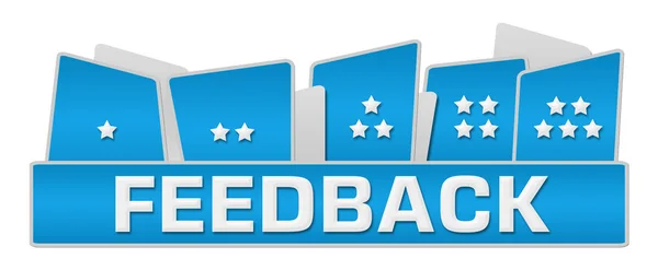 Feedback Stars On Top Blue — Stock Photo, Image