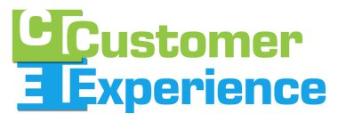 Müşteri deneyimi yeşil mavi soyut çizgili 