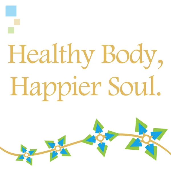 Healthy Body Happier Soul Blue Floral Wave