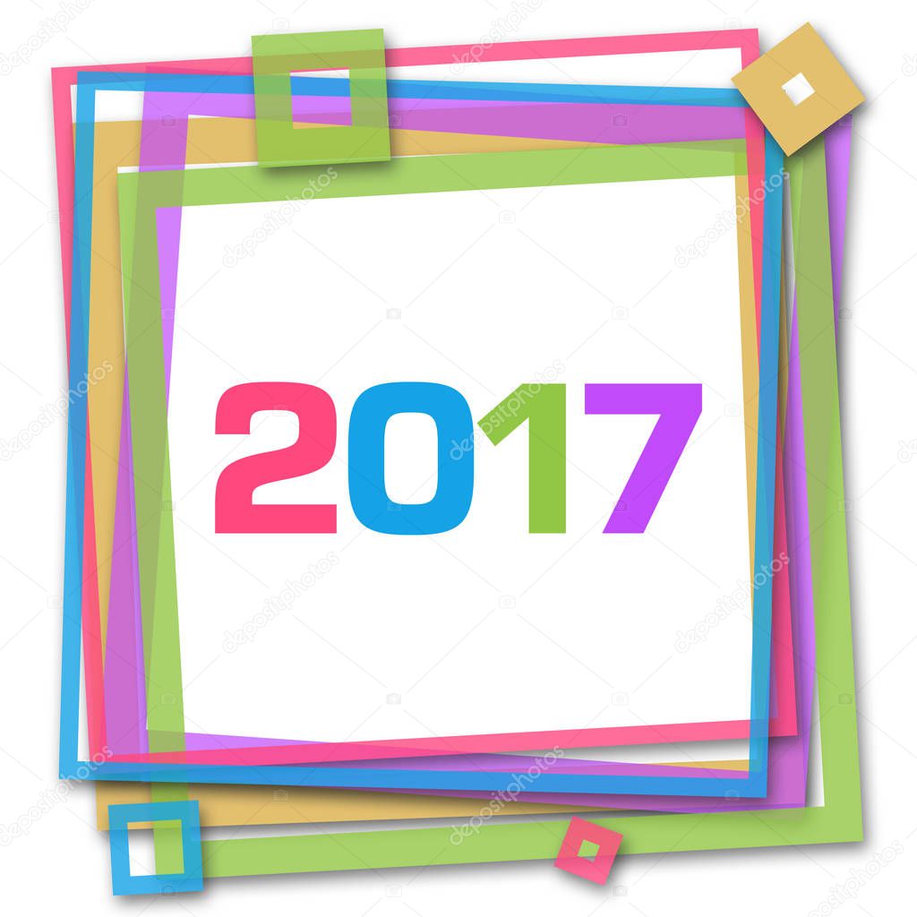 New Year 2017 Colorful Frame 