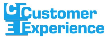 Müşteri deneyimi mavi soyut çizgili 