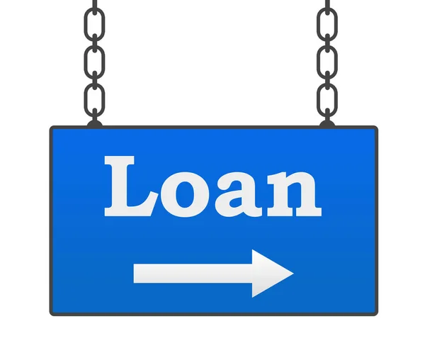 Loan Blue Hanging Signboard — Stock Photo, Image