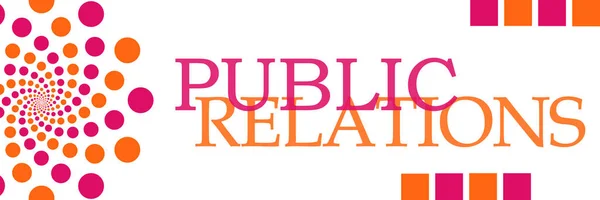 Public Relations różowe kropki pomarańczowe poziome — Zdjęcie stockowe