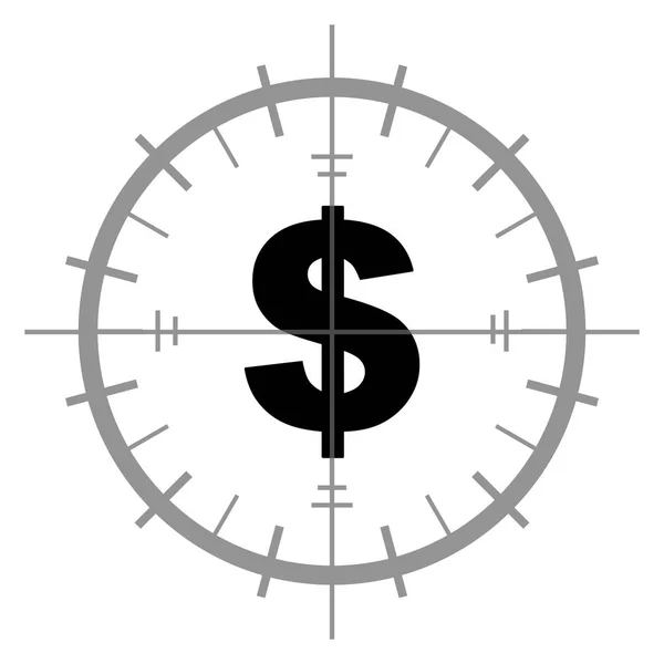 Simbol Dollar Di Dalam Tanda Target — Stok Foto