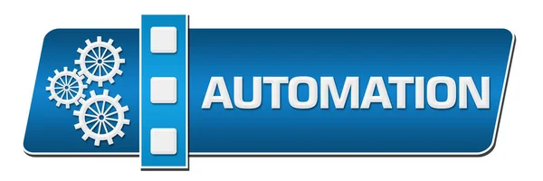 Automatisering blauwe scheidingsteken horizontaal — Stockfoto
