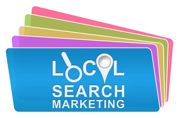 Lokal sökning marknadsföring färgglada torg Stack — Stockfoto