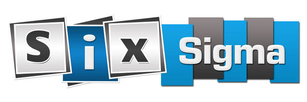 Six Sigma Blue Grey Stripes Squares 
