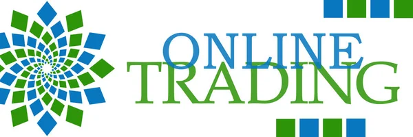 Trading online Verde Quadrati Blu Orizzontale — Foto Stock