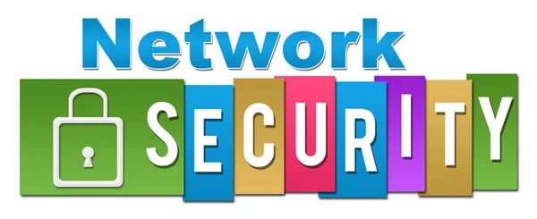 Netwerk Security Lock kleurrijke strepen — Stockfoto