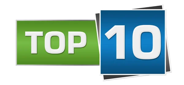 Top tíz zöld kék vízszintes — Stock Fotó