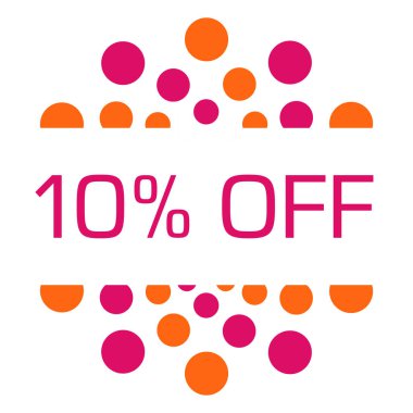 Pembe turuncu noktalar daire kapalı % 10 