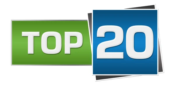 Top 20 Verde Azul Horizontal — Fotografia de Stock