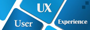 UX kullanıcı deneyimi mavi kareler yuvarlak 
