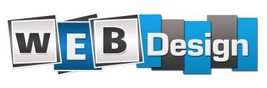 Web tasarım mavi gri çizgili kareler 