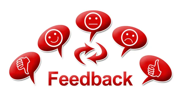 Feedback With Red Comment Symbols — Stock Photo, Image