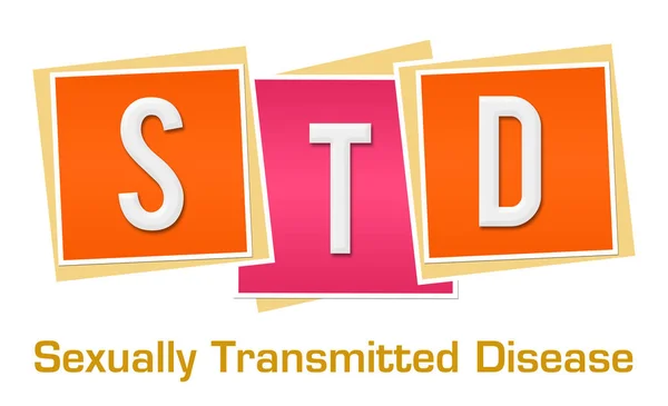 Std - sexuell übertragbare Krankheit rosa orange Blöcke — Stockfoto