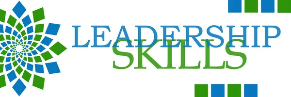 Leadership Skills Green Blue Squares Horizontal