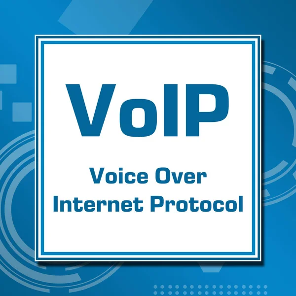 VoIP τεχνική μπλε λευκό τετράγωνο — Φωτογραφία Αρχείου