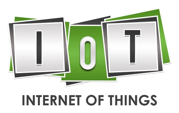 IOT - Internet Of Things Green Grey Blocks — Stock Photo, Image