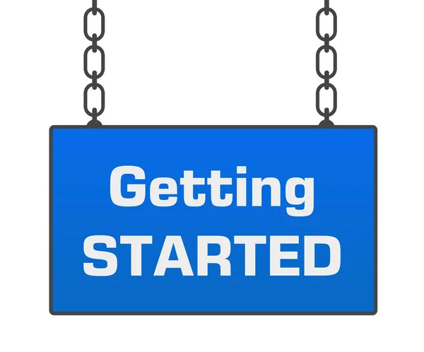 Getting Started Blue Signboard — Stock Photo, Image