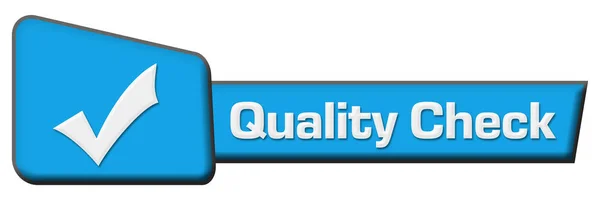 Quality Check Blue Triangle Horizontal — Stock Photo, Image