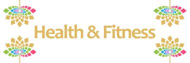 Sağlık ve Fitness renkli çiçek yatay 