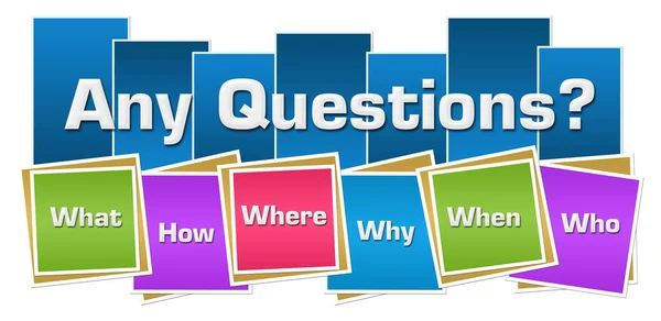 Any Questions Colorful Squares Stripes — Stock Photo, Image