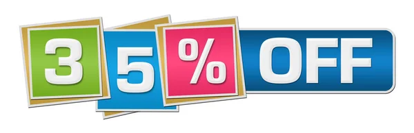Vijfendertig procent korting kleurrijke vierkantjes Bar — Stockfoto