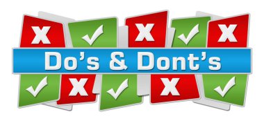 DOS Donts yukarı aşağı yeşil kırmızı kareler 