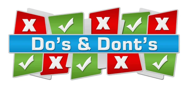 Dos Donts Up Down Green Red Squares — Stock Photo, Image