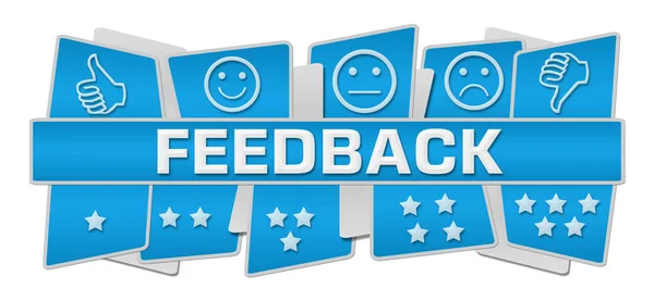 Feedback Up Down Blue Squares — Stock Photo, Image