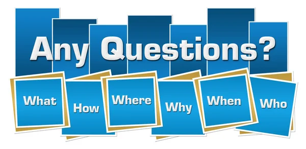 Any Questions Blue Squares Stripes — Stock Photo, Image