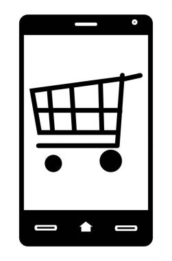 Alışveriş sepeti içinde Smartphone 