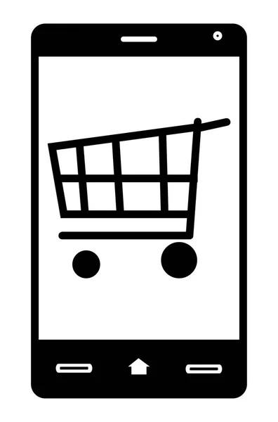 Shopping Cart Inside Smartphone — Stock Photo, Image