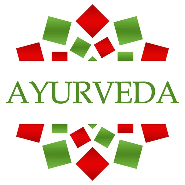 Ayurveda rood groen omcirkelde achtergrond — Stockfoto