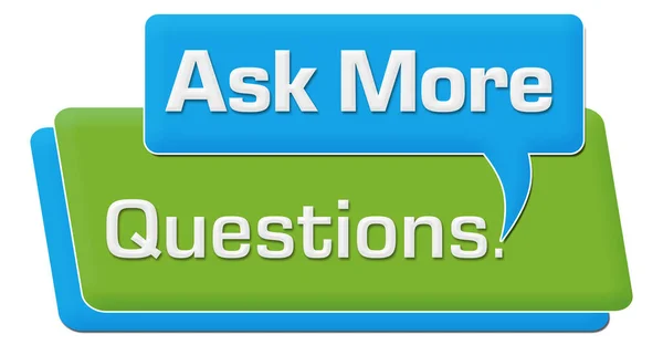 Ask More Questions Blue Green Comment Block — Stock Photo, Image