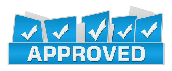 Approved Blue Tickmarks On Top — Stock Photo, Image