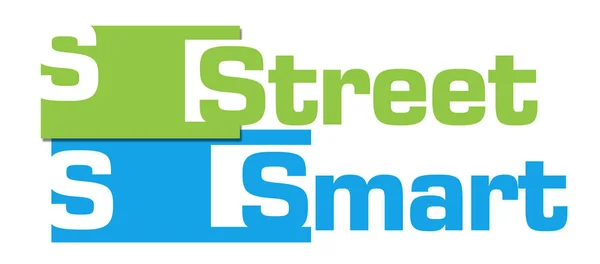 Street Smart zelené modré abstraktní pruhy — Stock fotografie