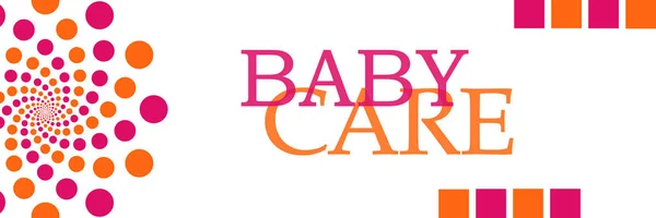 Cuidados do bebê Rosa Laranja Pontos Horizontal — Fotografia de Stock