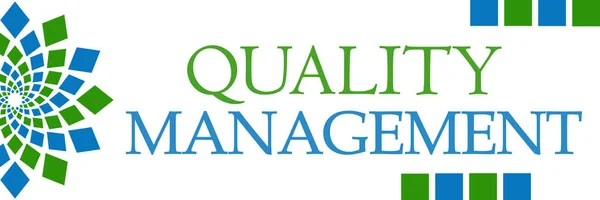 Quality Management Green Blue Squares Horizontal — Stock Photo, Image